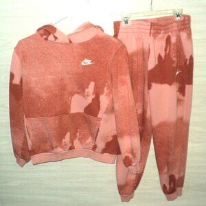 Nike Track Sweatsuit Track Set Boys Hoodie Size XL, Pants Size L Camo Peach Rust